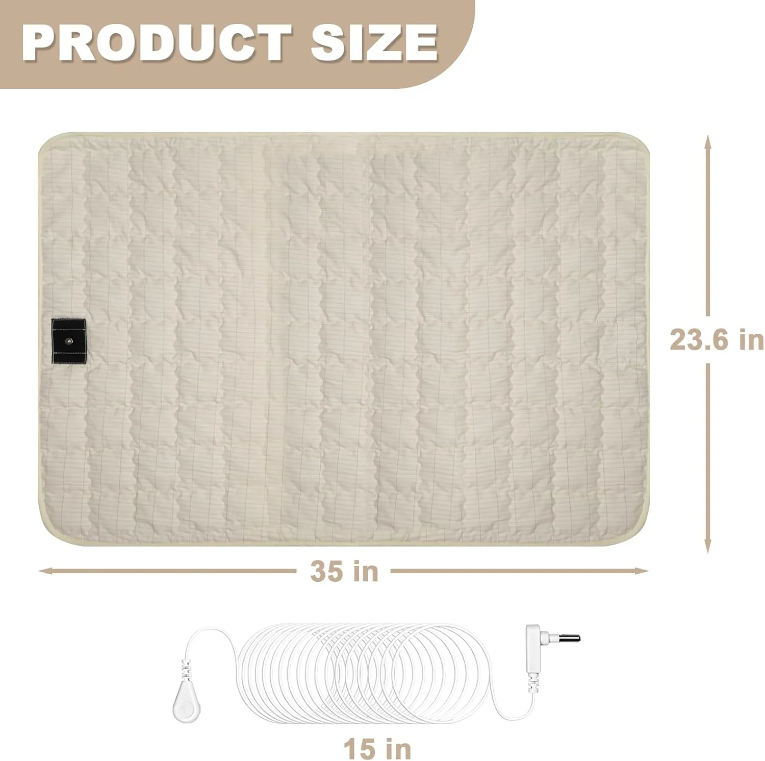 Cotton Grounding Mat Baby Play Mat Grounding Mattress Pads, Grounding Keep Good Sleep, Natural Fitness (Beige, 23.6x35 inch)