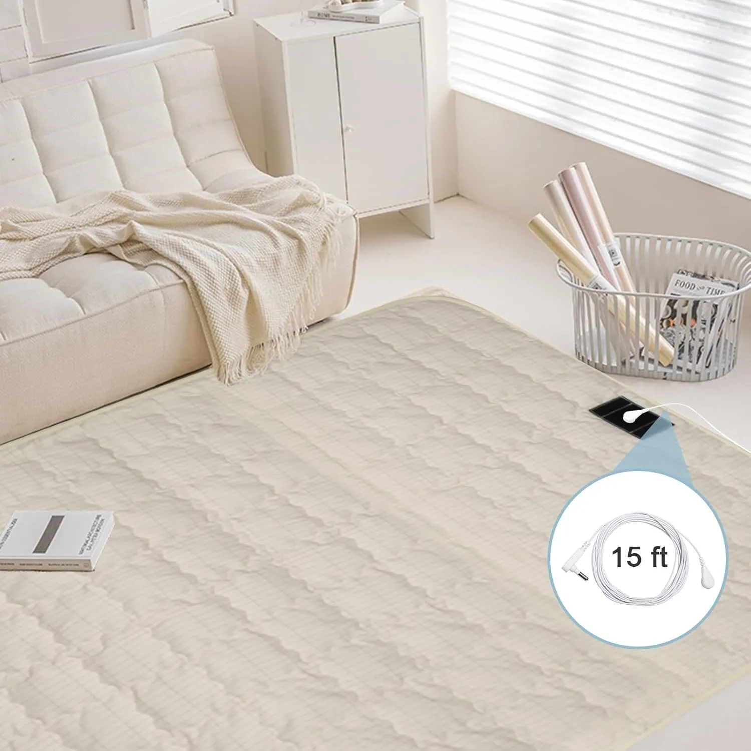 Cotton Grounding Mat Baby Play Mat Grounding Mattress Pads, Grounding Keep Good Sleep, Natural Fitness (Beige, 23.6x35 inch)