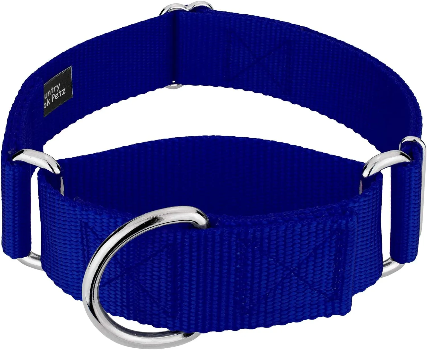 Country Brook Petz - HossFit Jr Wide Martingale Dog Collar - Training Collar with No Buckle - Service Dog Collar for All Pups - Vibrant, Colorful Collection (Royal Blue, Medium)