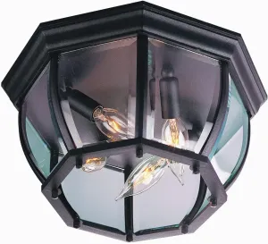 Craftmade Z434-TB Bent Glass Outdoor Flush Mount Ceiling Lighting, 4-Light 160 Watts (13"W x 7"H), Matte Black