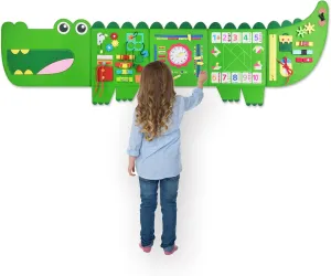 Crocodile Montessori Busy Board,Sensory Board,Sensory Wall,Educational,Activity Cube,Daycare Furniture,Playroom Furniture,Interactive,Learning,Travel for Plane Car,Gift for 3-6