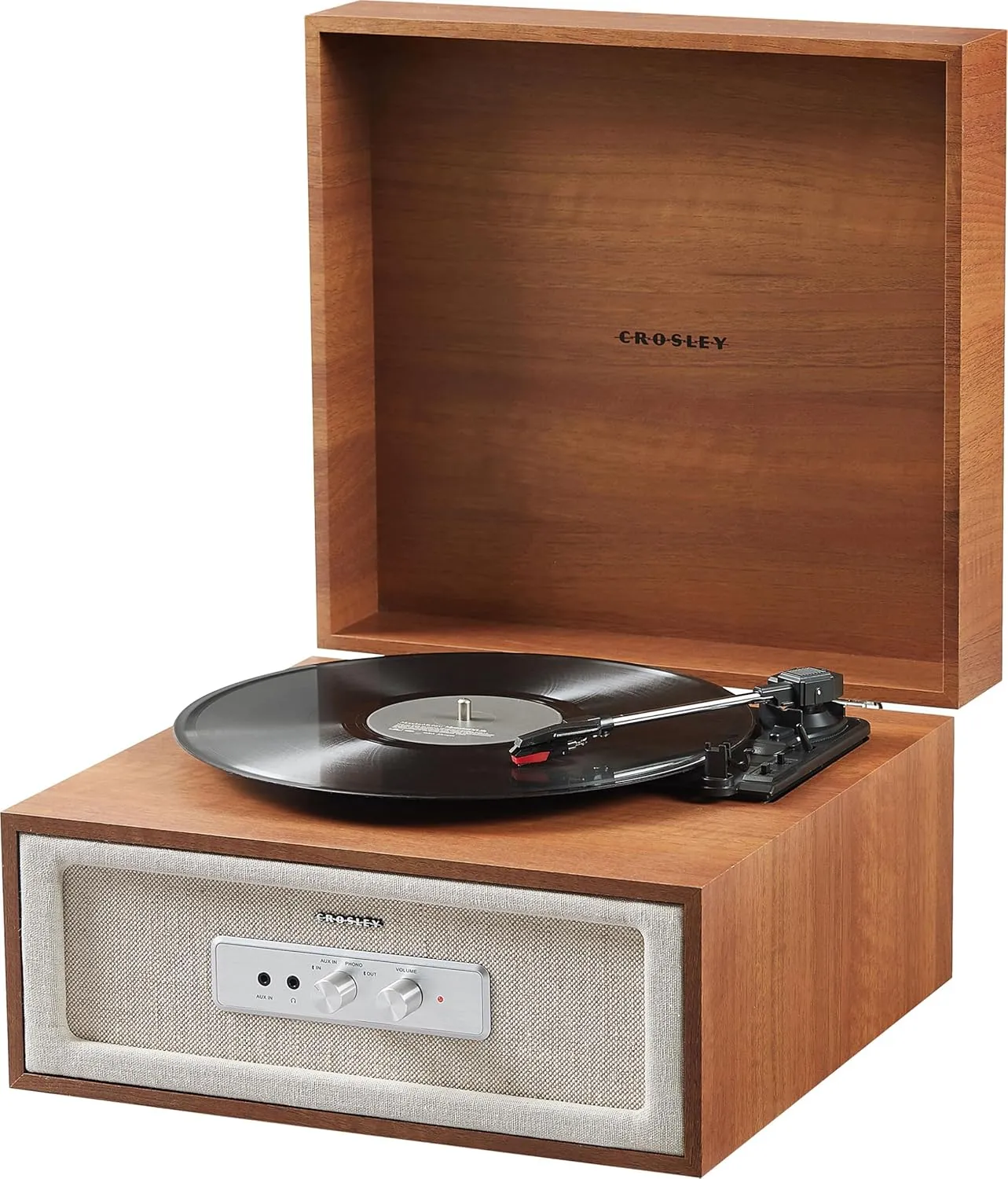 Crosley CR6235AFT-NA Rohe 3-Speed Bluetooth in/Out Vinyl Record Player Turntable with Built-in Speakers and Detachable Legs, Natural