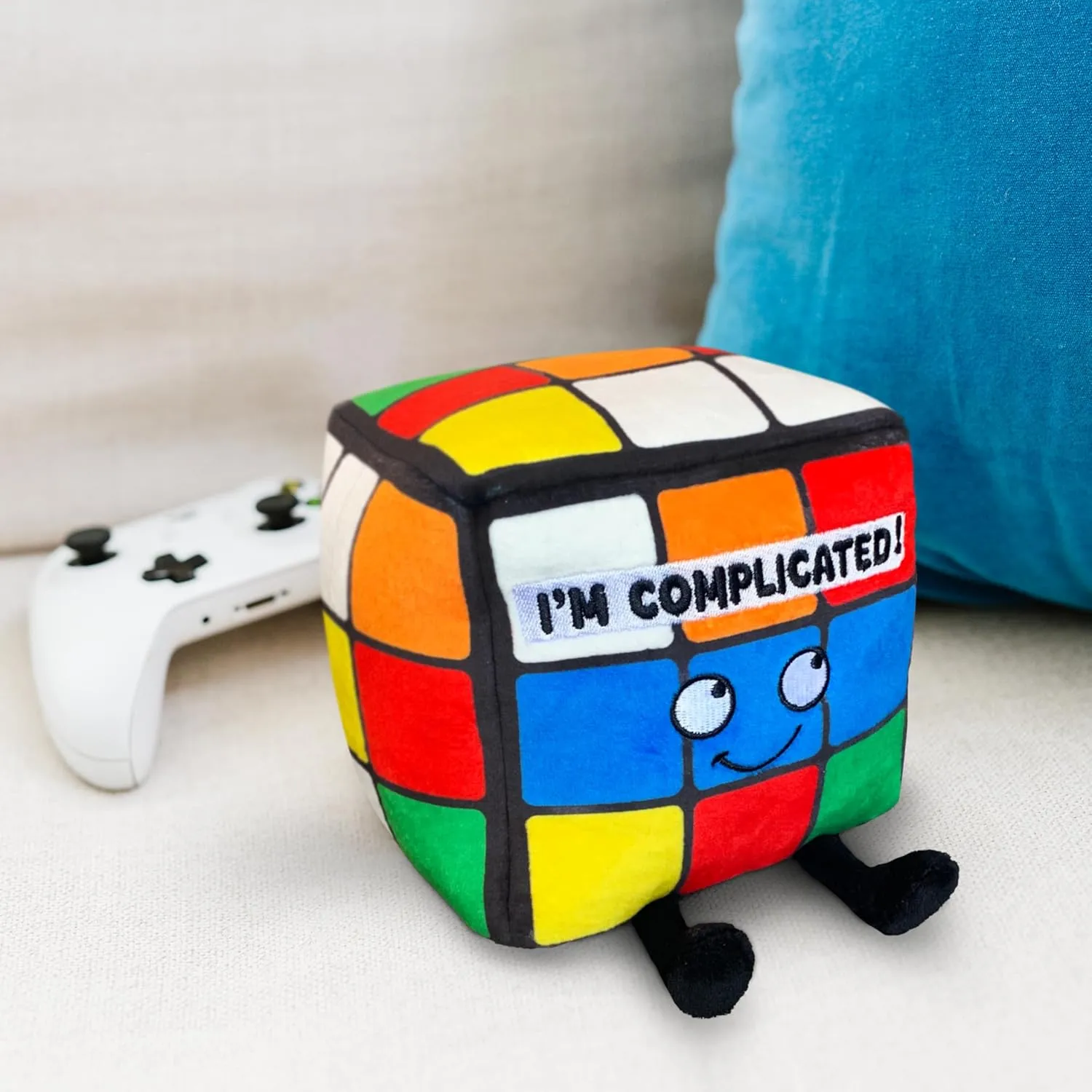 Cube Plushie - I'm Complicated Funny Cube Plush, Gift for Puzzle Lovers, Sassy Plush Toy for Gifting