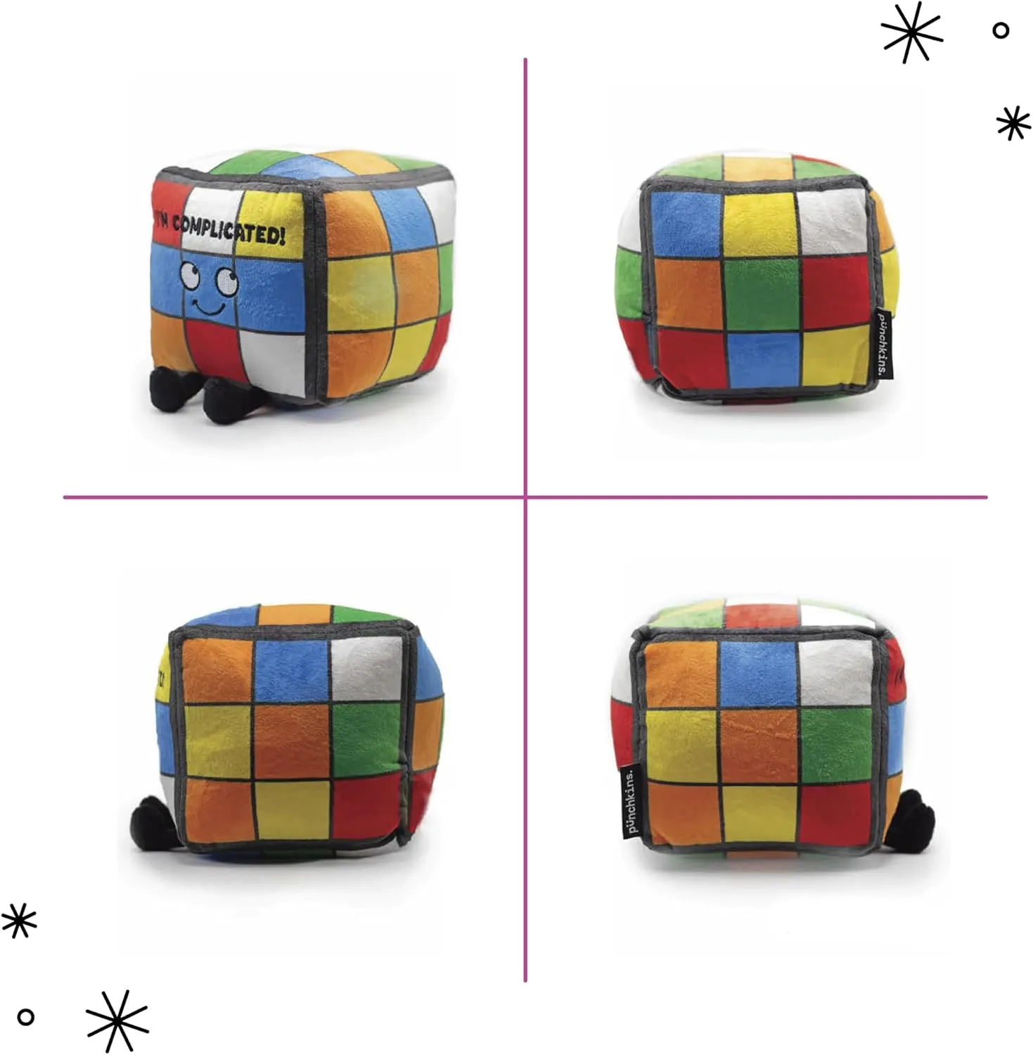 Cube Plushie - I'm Complicated Funny Cube Plush, Gift for Puzzle Lovers, Sassy Plush Toy for Gifting