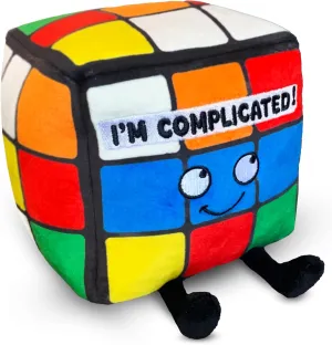 Cube Plushie - I'm Complicated Funny Cube Plush, Gift for Puzzle Lovers, Sassy Plush Toy for Gifting