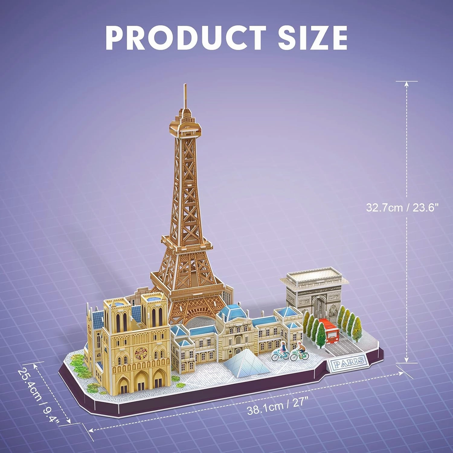 CubicFun 3D Puzzles for Kids Ages 8-10 12-14 Pairs Cityline Arts Crafts for Girls Ages 8-12 Architecture STEM Projects for Kids Ages 8-12, Toys Gifts for 8 Year Old Girls Eiffel Tower