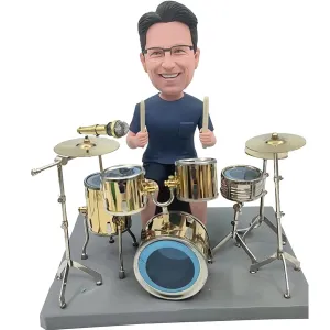 Custom Bobblehead Musical Instrument, Drum Set Custom Bobblehead,Custom Personalized Unique Handmade Bobbleheads Figurine Personalized Custom Full, Action Figure Based on Your Photo