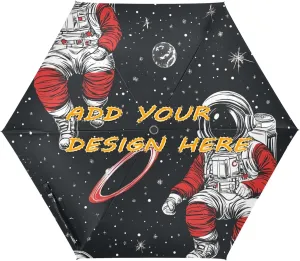 custom UV 50  automatic umbrella Cartoon Cute White Astronaut Planet for travel and golf portable and lightweight customized umbrellas for rain windproof auto open paraguas