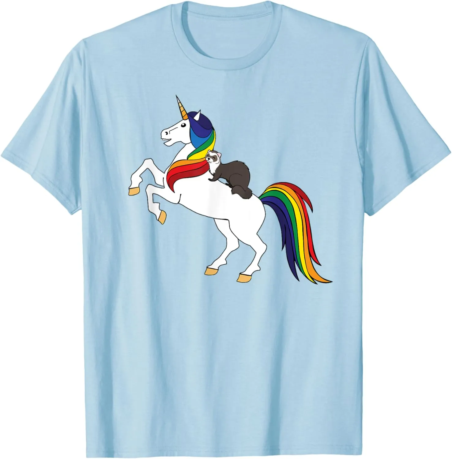 Cute Kawaii Unicorn Ferret Lover T-Shirt