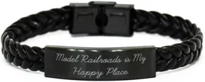 Cute Model Railroads Gifts, Model Railroads is My, Model Railroads Braided Leather Bracelet from Friends, Gifts for Men Women, Model Trains, Train Sets, Toy Trains, Electric Trains, Train Set, Ho