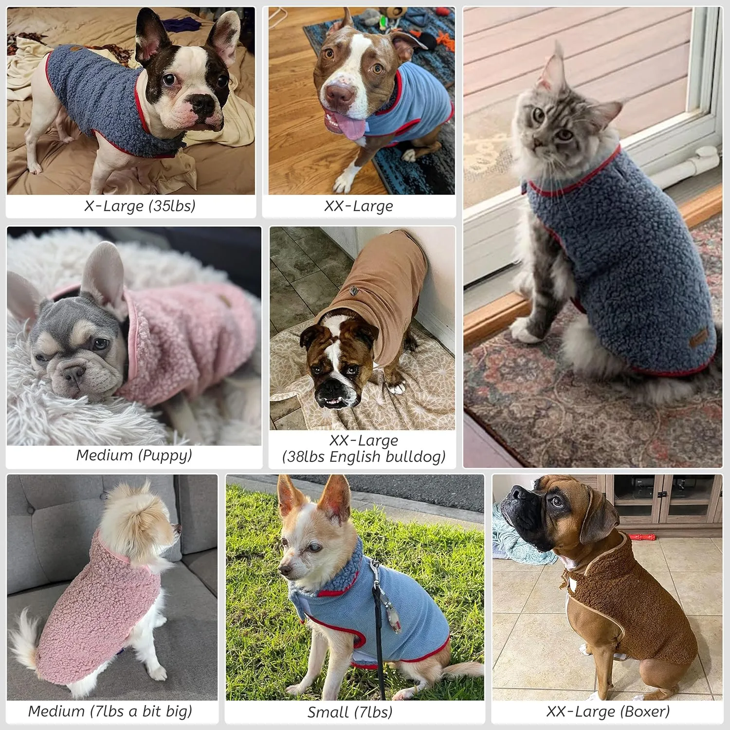 cyeollo Dog Coat Sherpa Fleece Reversible Jacket Turtleneck Sweater Vest Thick Dog Jackets for Winter Warm Clothes Cold Weather Coats for Small Dogs Apparel, Pink L