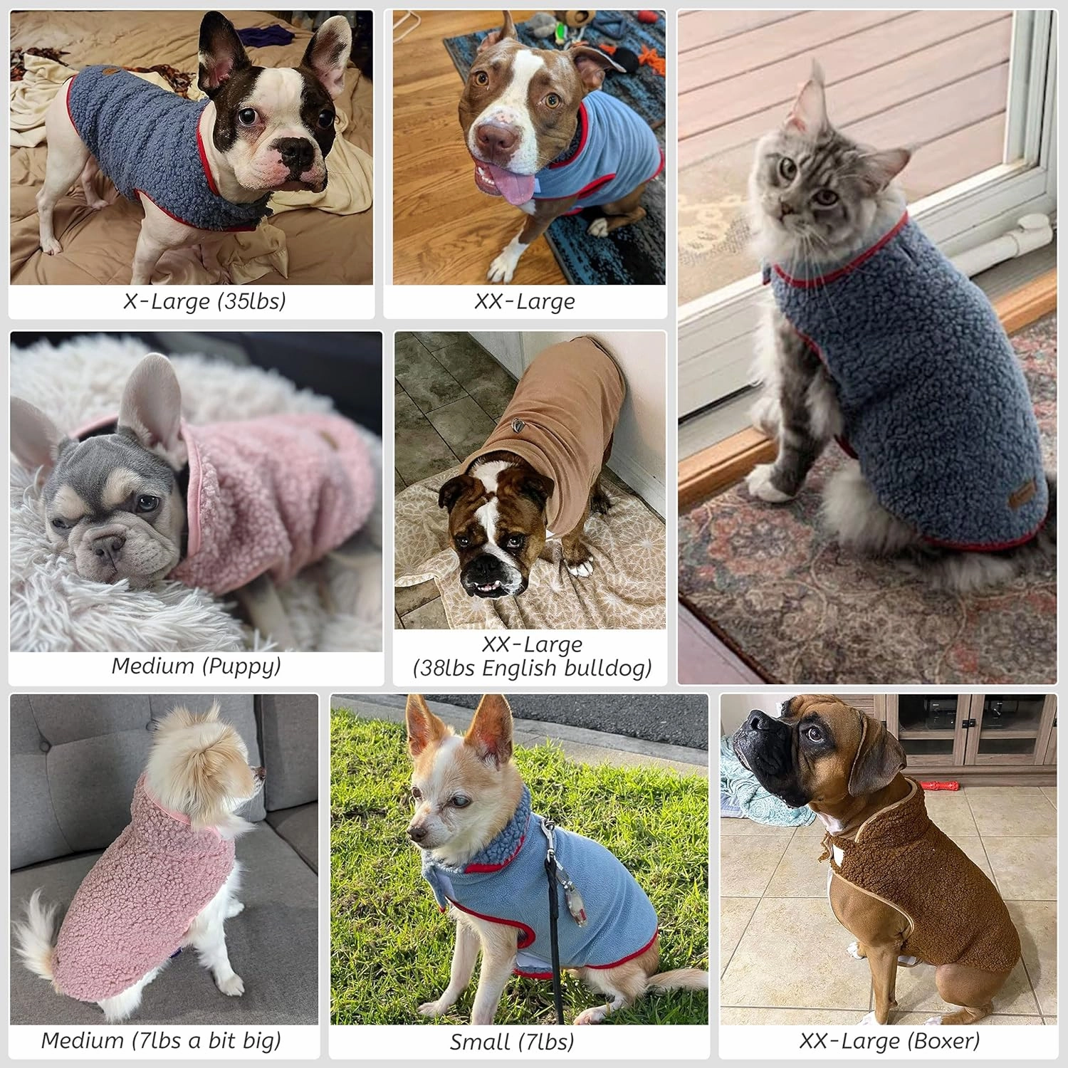 cyeollo Dog Coats Fleece Furry Reversible Turtleneck Sweater Thick Dog Jackets for Winter Warm Clothes Cold Weather Coats for Small Dogs Brown Apparel