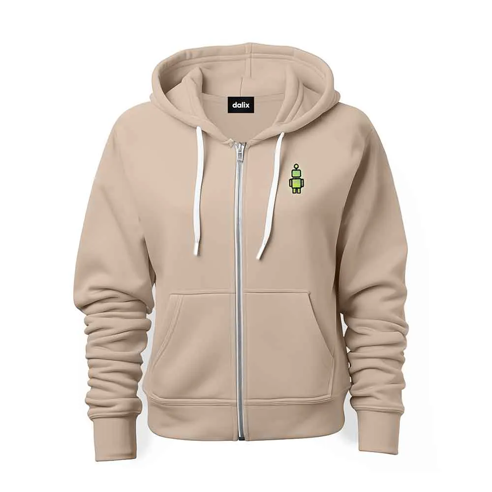 Dalix Robot Midweight Fleece Zip Hoodie (Glow in the Dark)
