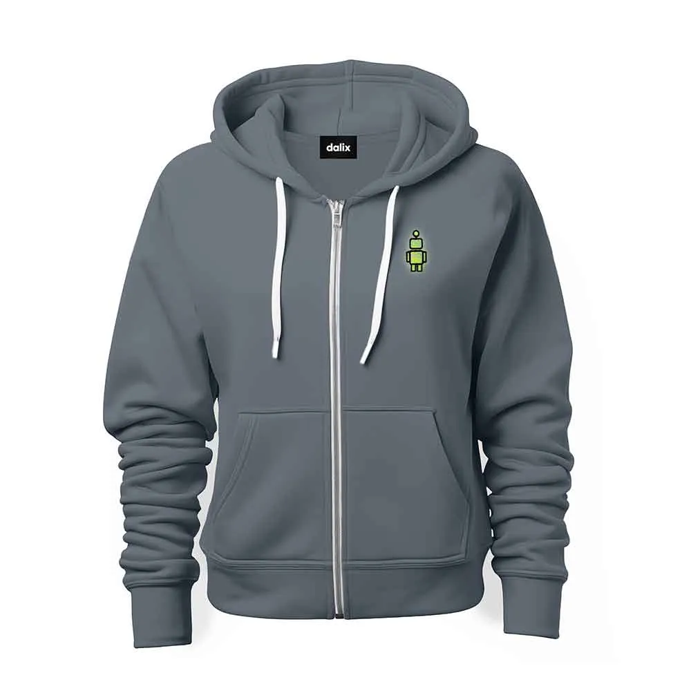 Dalix Robot Midweight Fleece Zip Hoodie (Glow in the Dark)
