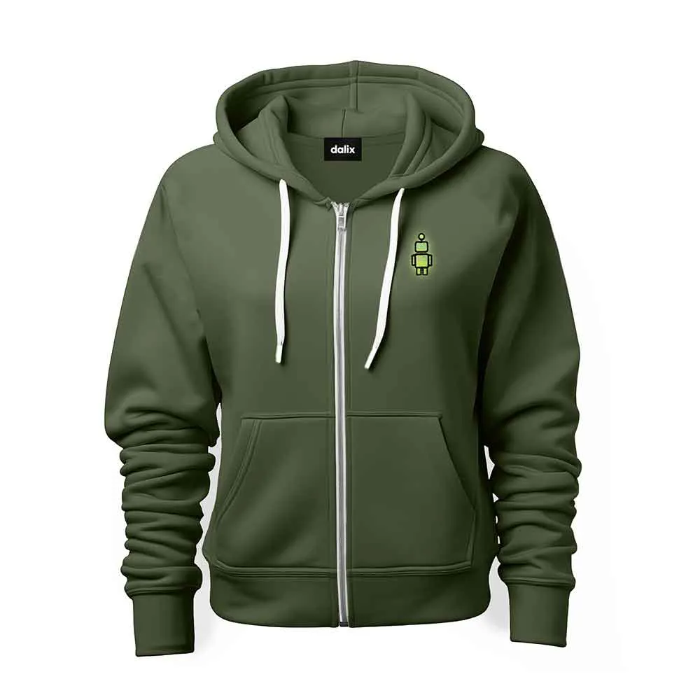 Dalix Robot Midweight Fleece Zip Hoodie (Glow in the Dark)