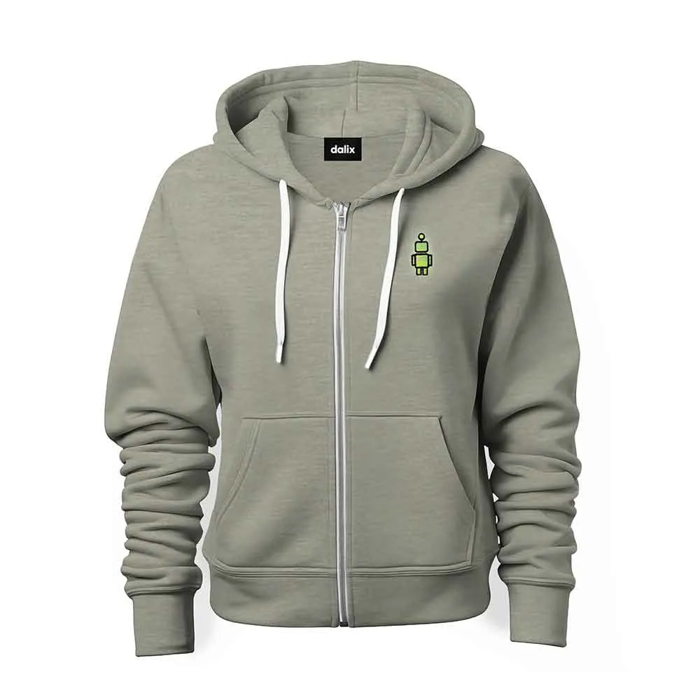 Dalix Robot Midweight Fleece Zip Hoodie (Glow in the Dark)