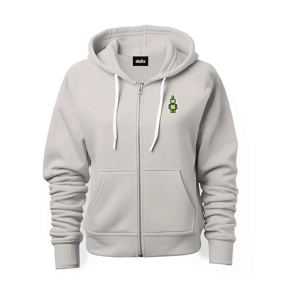 Dalix Robot Midweight Fleece Zip Hoodie (Glow in the Dark)