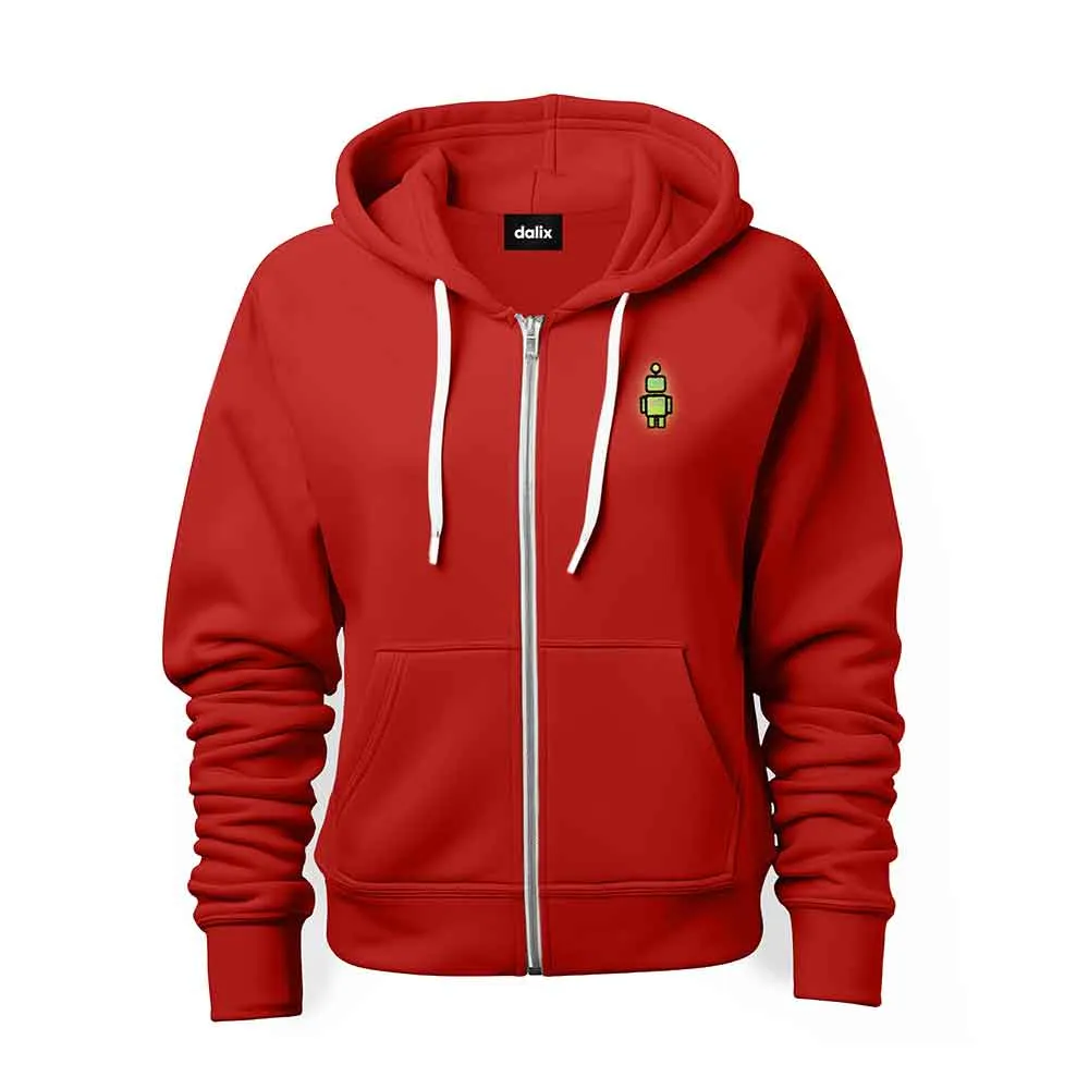 Dalix Robot Midweight Fleece Zip Hoodie (Glow in the Dark)