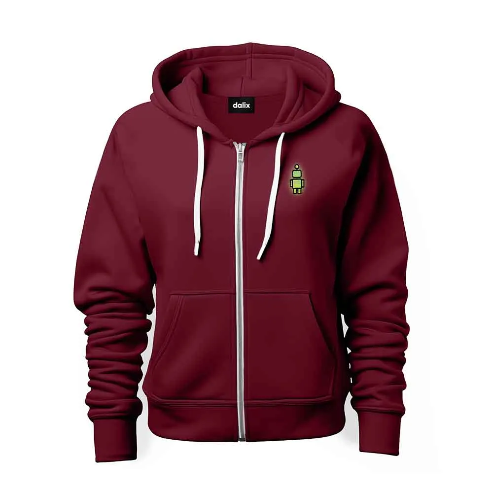 Dalix Robot Midweight Fleece Zip Hoodie (Glow in the Dark)