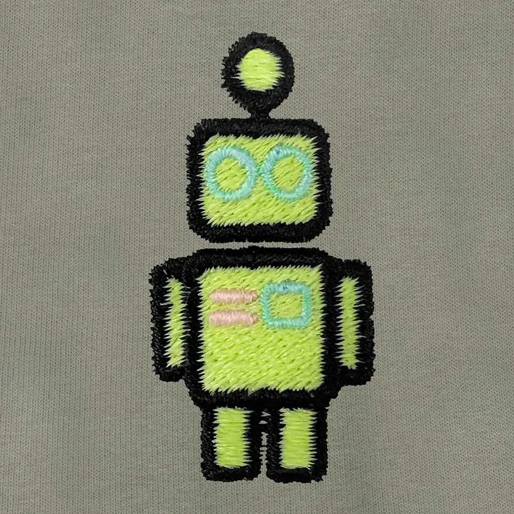 Dalix Robot Midweight Fleece Zip Hoodie (Glow in the Dark)