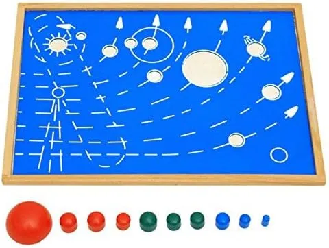 DANNI Montessori Baby Toys Solar System Rotating Planet Early Childhood Education Kids Rotating Planets Preschool
