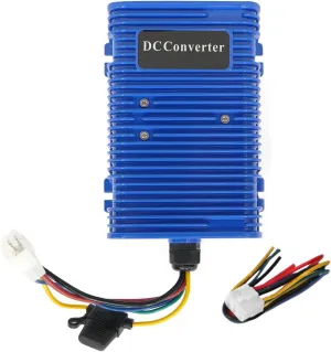 DC 36V/48V to 12V Voltage Converter, 30A 350W, Blue, IP68 Waterproof, Fits E-Z-GO, Club Car, Yamaha Golf Carts