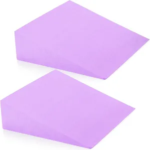 DEAYOU 2 Pack Yoga Foam Wedge, 13" EVA Foam Wedge Block for Exercise, Wrist Back Support (Purple)