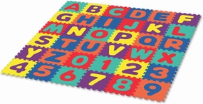Deke Home - Alphabet Foam Play Mat for Kids, 36 Interlocking EVA Tiles, 72"x72" Floor Mat with Letters & Numbers, Non-Toxic, BPA-Free Puzzle Mat for Toddlers, Baby Crawling & Playroom Use