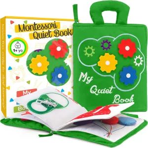 deMoca Montessori Busy Book Toddler Travel Toys 1-3 - Activity Quiet Book Airplane Travel Toys for Toddlers 1-3, Busy Board with Car and Plane Activities, Boys & Girls Birthday Gift