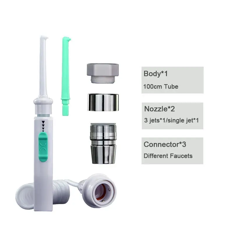 Dental Water Flosser Faucet Oral Irrigator Floss Dental Irrigator Portable Dental Water Jet Teeth Cleaning Mouth Washing Machine