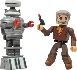Diamond Select Toys Lost in Space Dr. Smith and B9 Robot Minimates, 2-Pack,Multi-colored,2 inches