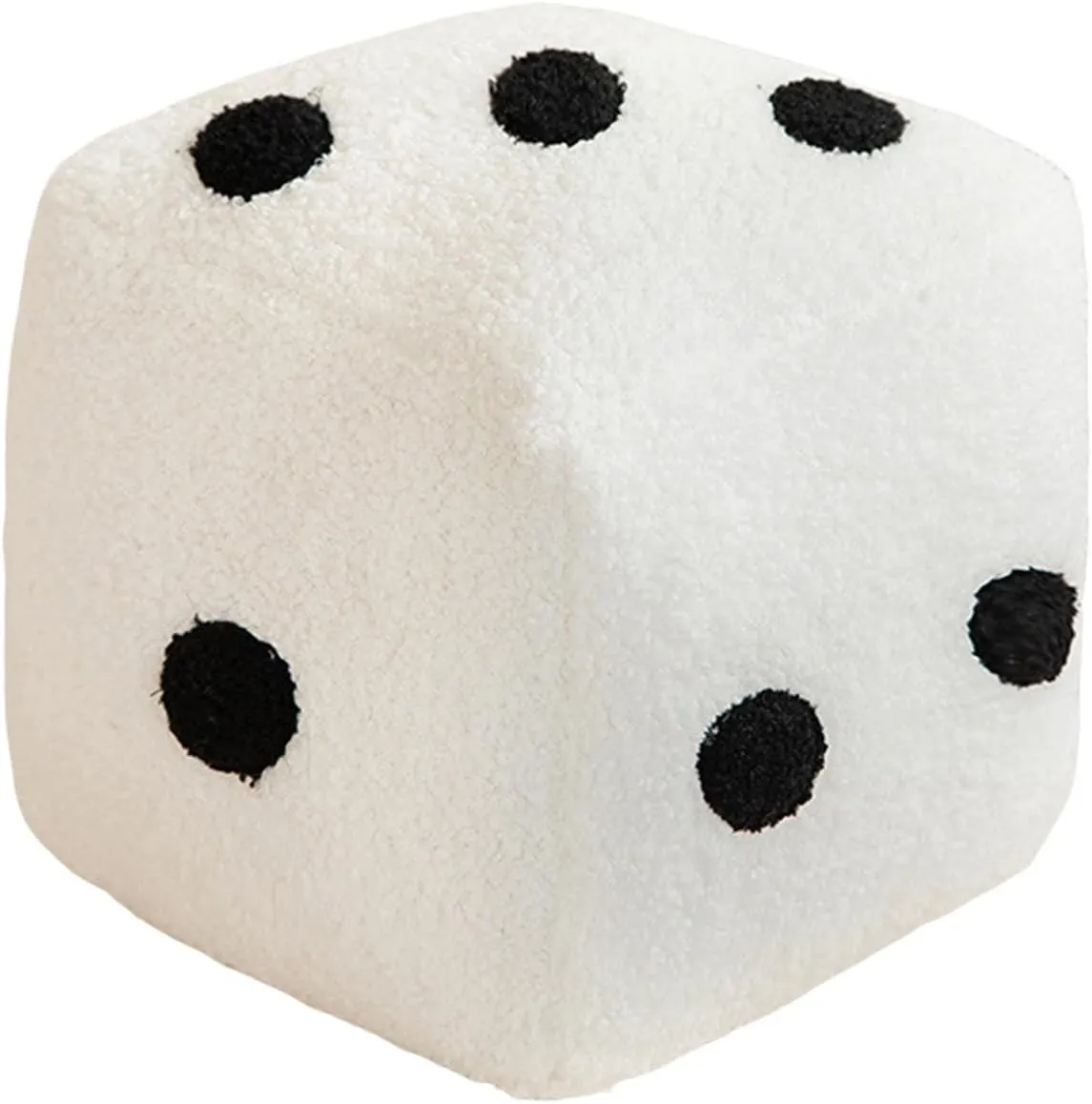 Dice Plush Pillow, Creative Funny Simulation Dice Plush Pillow, Dice Cubic Throw Pillow Dice, Plush Pendant Stuffed Soft Sofa Back Cushion for Couch Bedroom Living Room Car Decor (White)