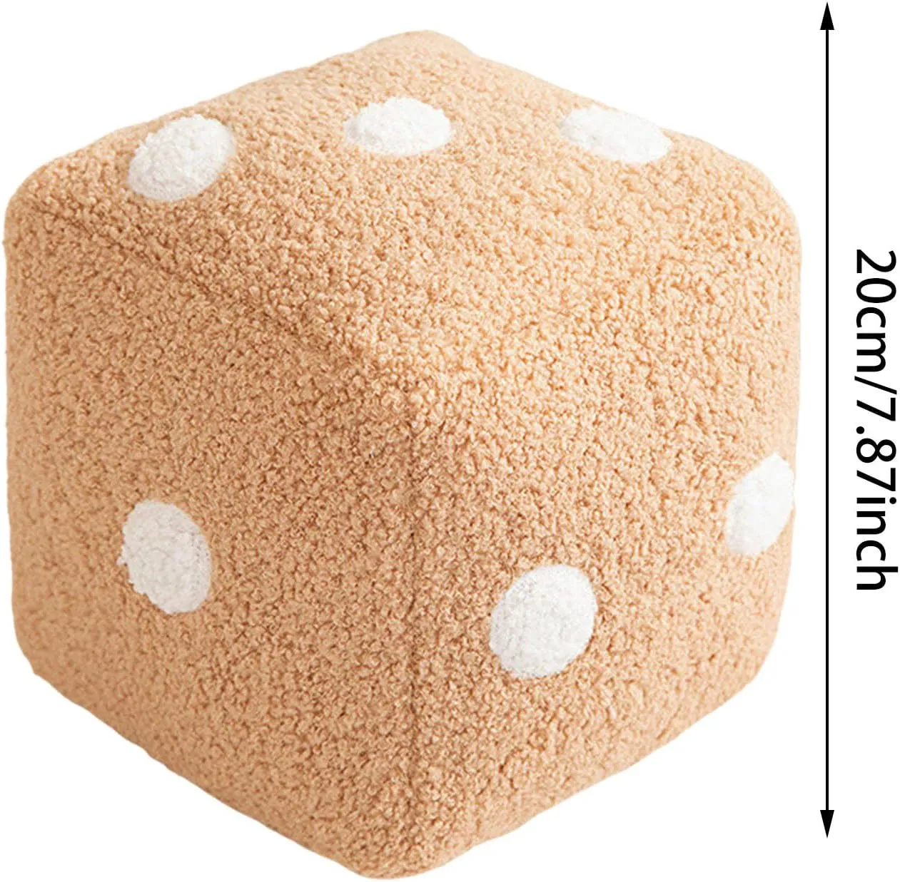 Dice Plush Pillow, Creative Funny Simulation Dice Plush Pillow, Dice Cubic Throw Pillow Dice, Plush Pendant Stuffed Soft Sofa Back Cushion for Couch Bedroom Living Room Car Decor (White)