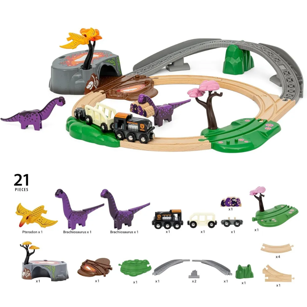 DINOSAUR ADVENTURE 21 PIECE SET