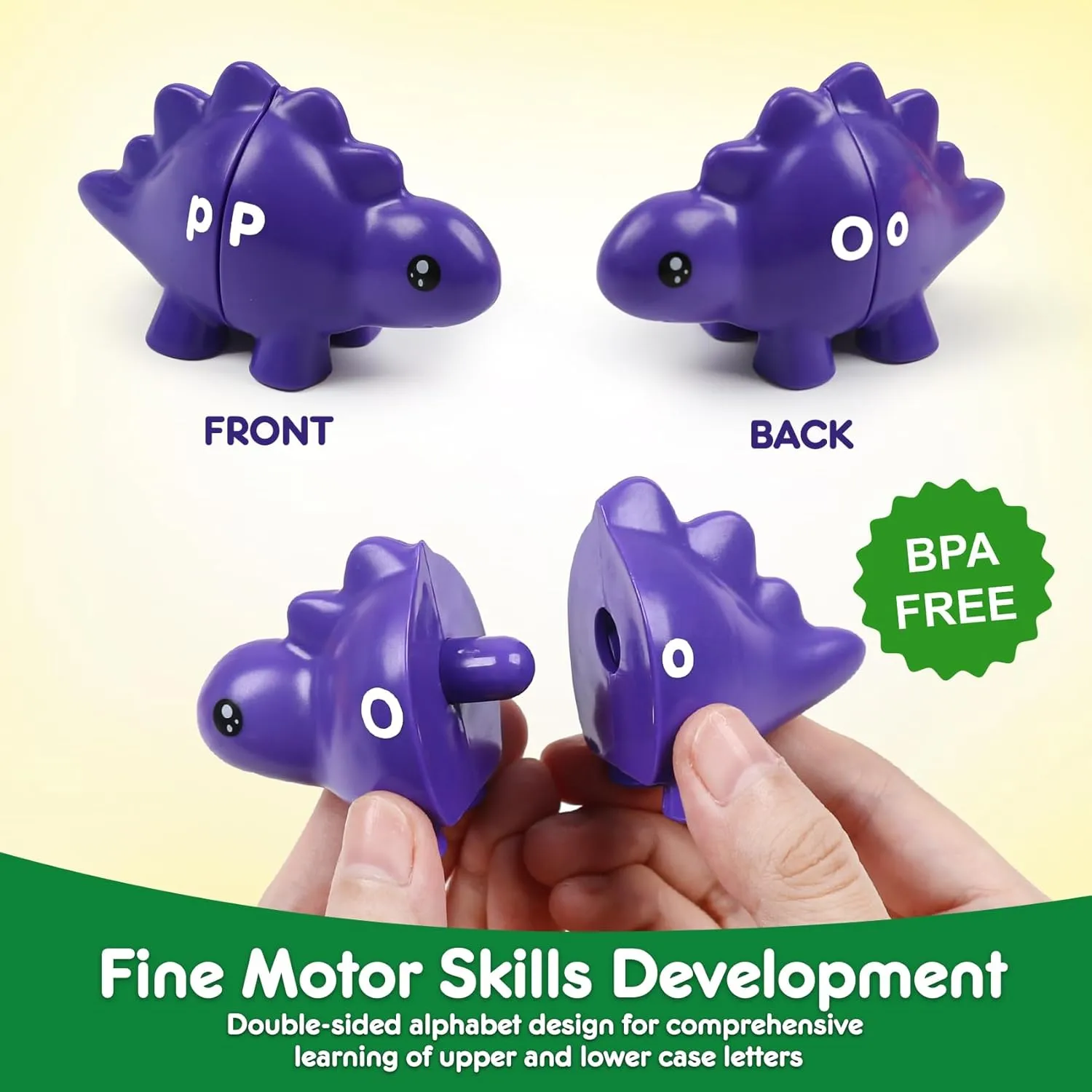 Dinosaur Toys for Kids 3-5,Alphabet Learning Toys,Montessori Preschool Educational Learning ABC Uppercase Lowercase Dino Puzzles Matching Games for Toddlers Boys Girls