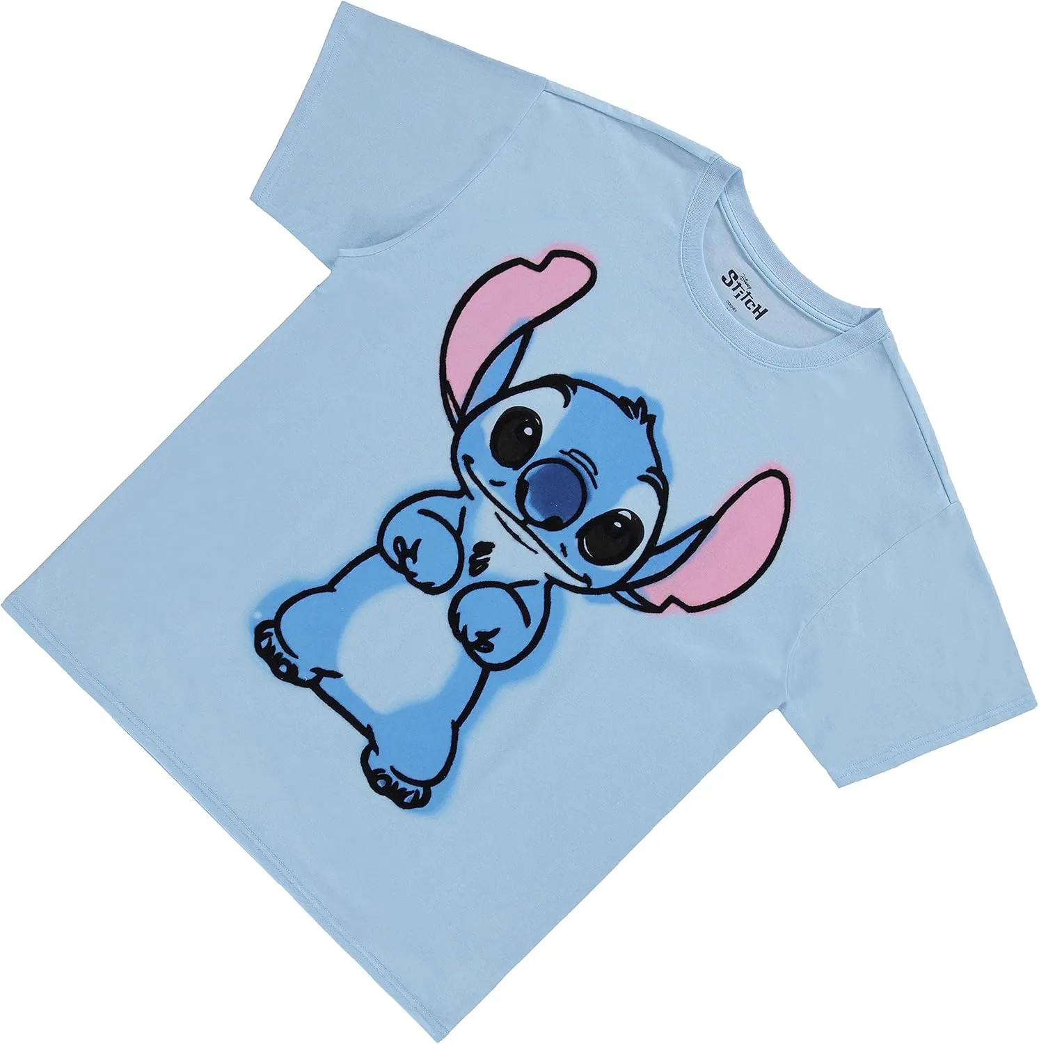Disney Ladies Lilo and Stitch Shirt - Ladies Classic Lilo and Stitch Embroidery Tee Lilo and Stitch Front and Back T-Shirt