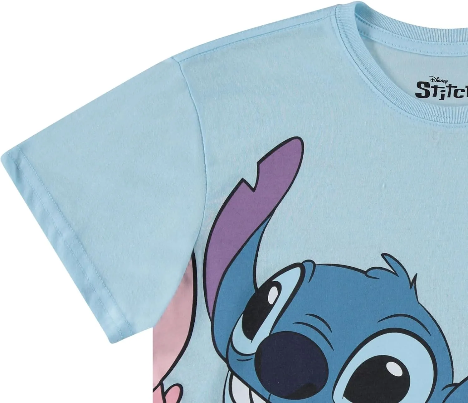 Disney Ladies Lilo and Stitch Shirt - Ladies Classic Lilo and Stitch Embroidery Tee Lilo and Stitch Front and Back T-Shirt