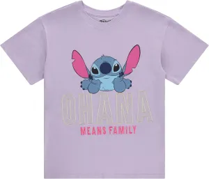 Disney Ladies Lilo and Stitch Shirt - Ladies Classic Lilo and Stitch Embroidery Tee Lilo and Stitch Front and Back T-Shirt