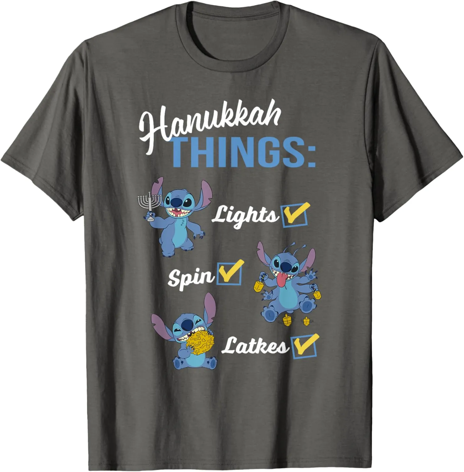 Disney Lilo & Stitch Hanukkah Things Checklist T-Shirt