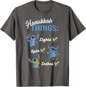 Disney Lilo & Stitch Hanukkah Things Checklist T-Shirt