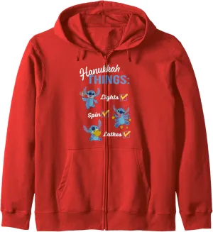 Disney Lilo & Stitch Hanukkah Things Checklist Zip Hoodie