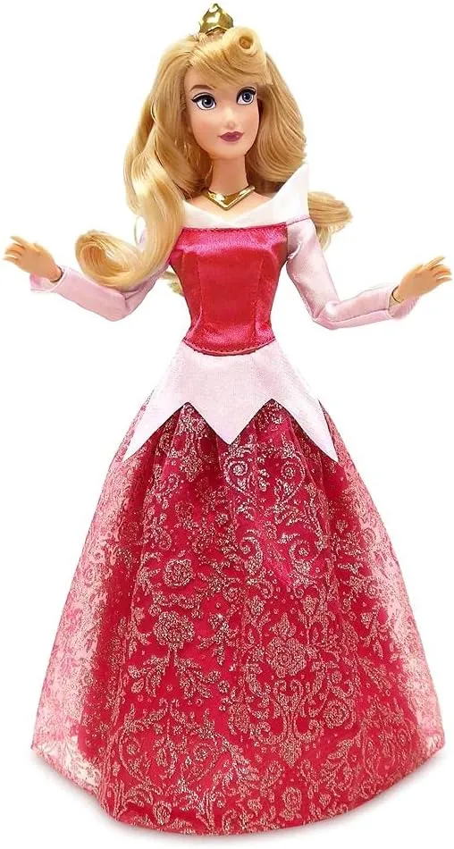 Disney Store Official Disney Princess Classic Doll (Aurora from Sleeping Beauty), 11 Inches, Includes Brush with Molded Details, Fully Posable Toy in Classic Outfit - Disney Princess Toys for Girls