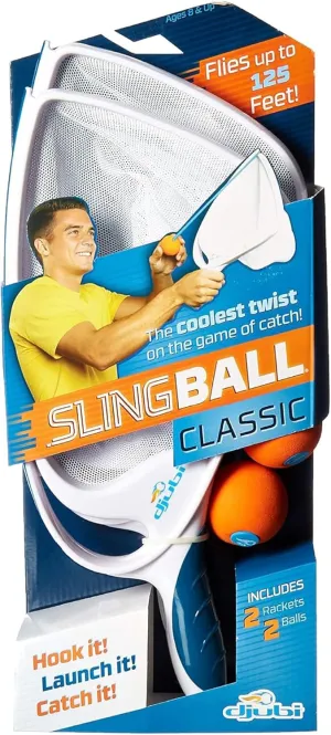 Djubi Slingball, The Ultimate Game of Catch, Long Distance Slingshot Scoop Ball Set, Indoor & Outdoor Sports Toy for Kids & Adults Ages 8  - Classic