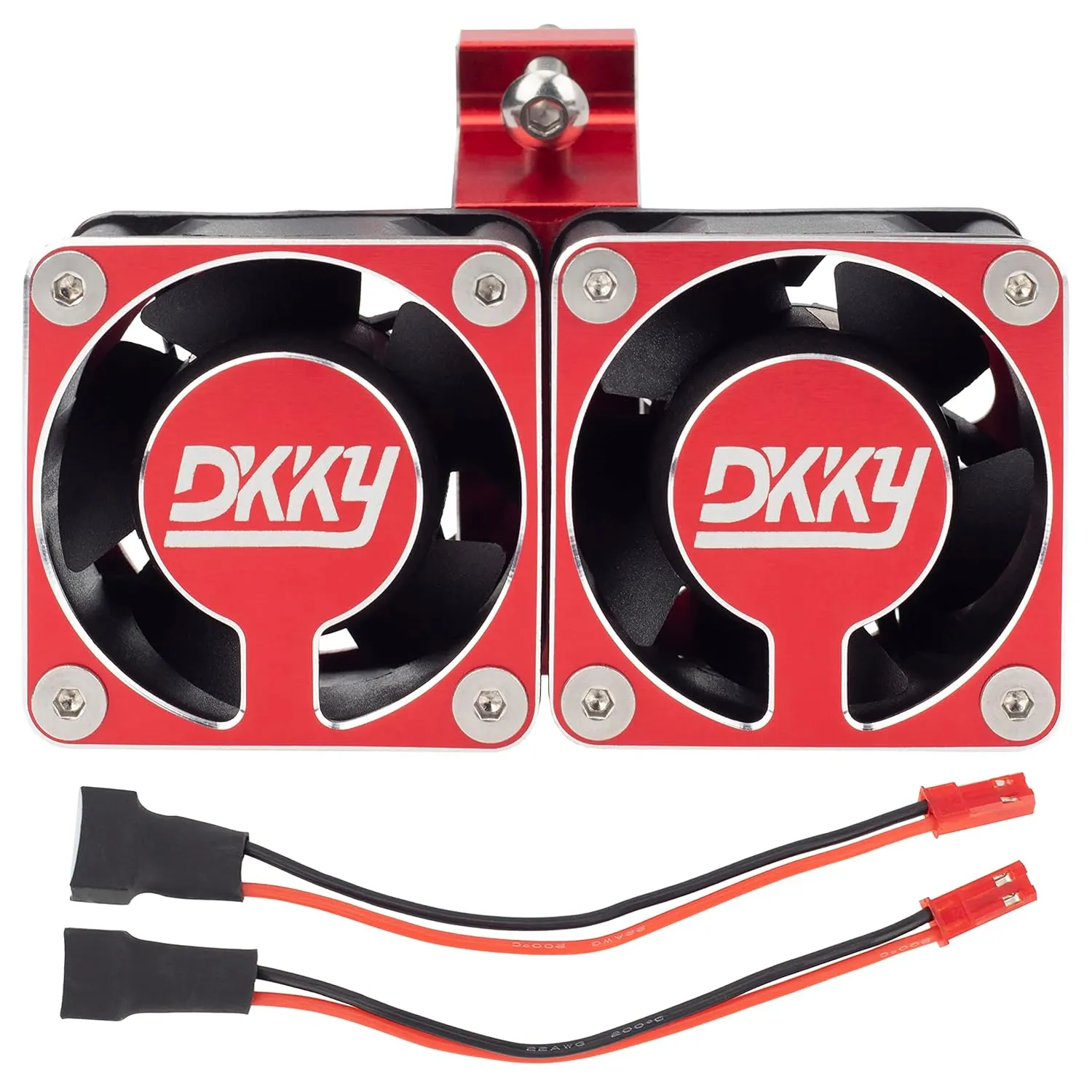 DKKY RC Motor Cooling Fan Heatsink 21000 RPM with 47-51mm Adjustable Mount for 1717 4985 Motor and ARRMA Infraction Felony Limitless and Axial Motor, Red