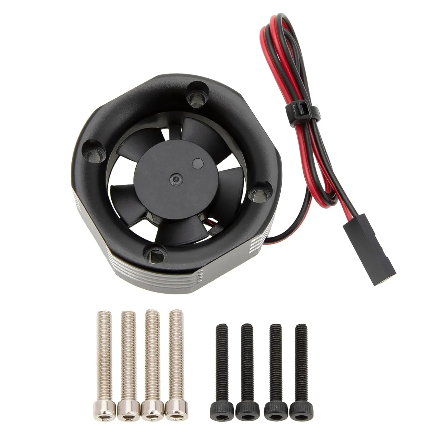 DKKY RC Motor Cooling Fan Heatsink 30mm 25000RPM for Arrma Axial Traxxas 1/6 1/8 1/10 RC Models 3010 Motor (Black, 30mm)