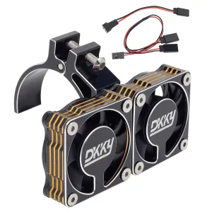 DKKY RC Motor Cooling Fan Heatsink 47-51mm Adjustable 15000 RPM for 1/5 1/8 ARRMA Infraction, Felony, Limitless and Axial 1717 4985 Motor, Black