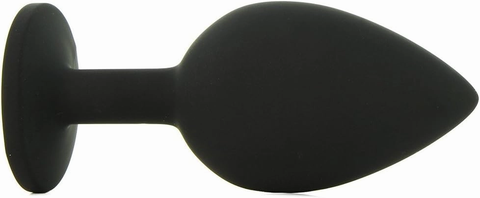 Doc Johnson Booty Bling - Spade Shaped Silicone Anal Plug with Jeweled Base - 3.8" Long and 1.5" Wide - Large - Purple Jewel