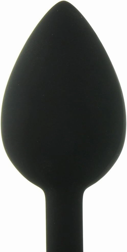 Doc Johnson Booty Bling - Spade Shaped Silicone Anal Plug with Jeweled Base - 3.8" Long and 1.5" Wide - Large - Purple Jewel