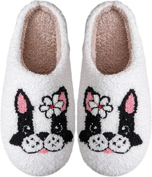 Dog Cat Slippers Plush Animal Pet Comfortable Winter Women Men Soft Non-slip