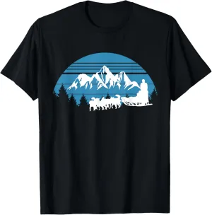 Dog Sled Racing Husky Huskies Musher Siberia Snow Ice Alaska T-Shirt